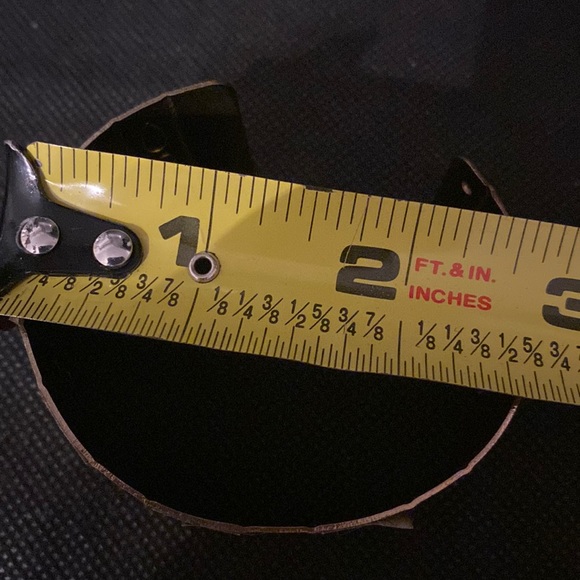 Vintage brass with leopard fabric cuff bracelet - Picture 8 of 9